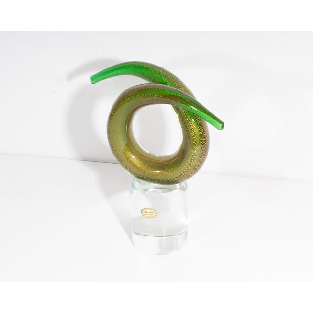 Abstract Murano Italy Glass Twist Sculpture For Sale - Image 3 of 10