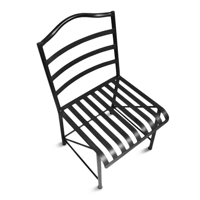 Modern Vintage Classic Black Iron Bistro Chair For Sale - Image 3 of 4