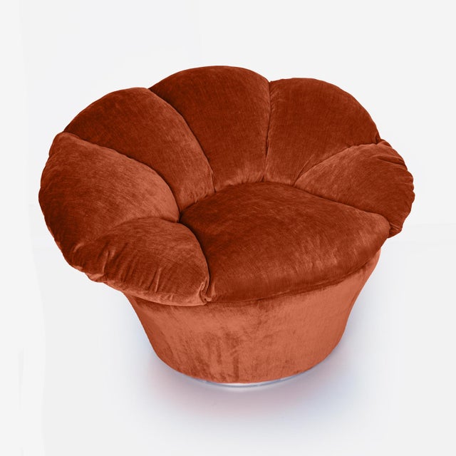 Twelve Orange Velvet Chair by Biosofa For Sale - Image 4 of 10