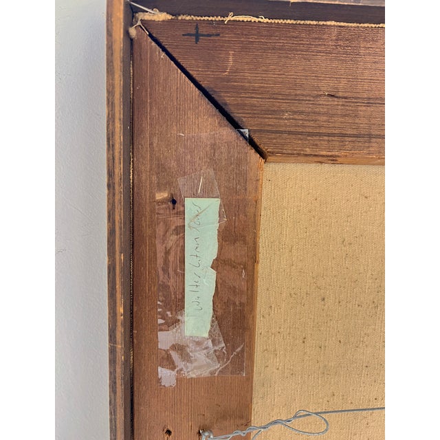 Yellow C. 1970s Modernist Abstract Figurative Painting Signed With Initials For Sale - Image 8 of 8