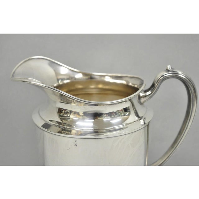 Victorian Vintage Oneida Briarcliff Victorian Silver Plated Water Pitcher For Sale - Image 3 of 12