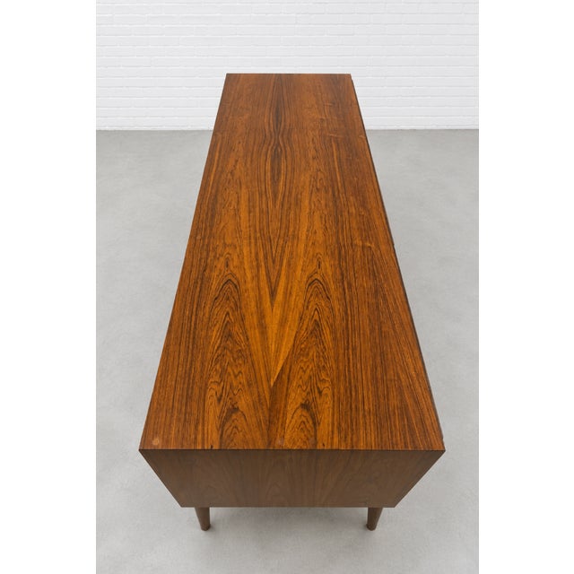 Low Danish Mid Century Modern Credenza by Sven Ellekaer for Albert Hansen Mobelfabrik | Rosewood Sideboard, Made in Denmark C. 1960’s For Sale - Image 9 of 16