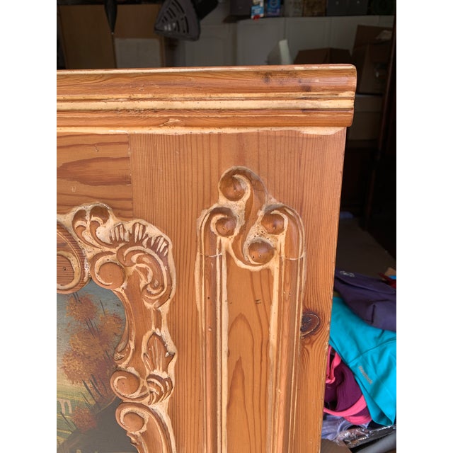 Chapman Manufacturing Company 1960s Large Chapman Wood Pine Mirror For Sale - Image 4 of 8