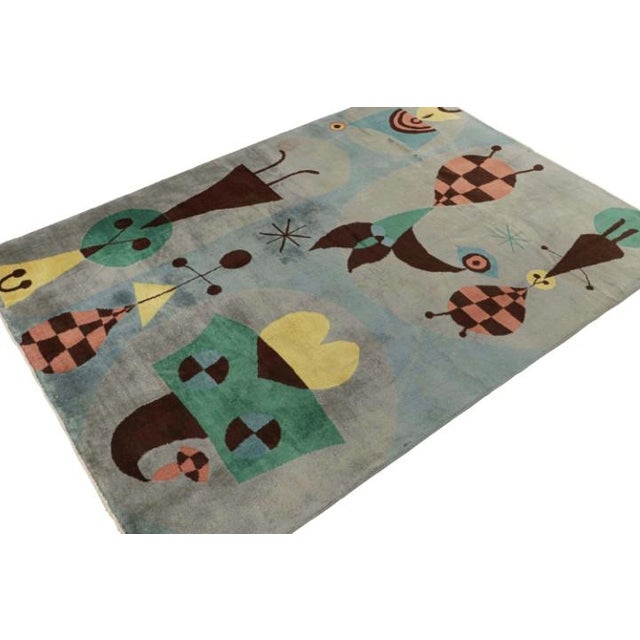 Rug & Kilim Vintage Zeki Müren Rug in Gray With Abstract Geometric Patterns From Rug & Kilim For Sale - Image 4 of 7