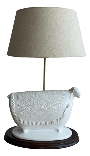 Vintage Ceramic Sheep Table Lamp, Italy, 1970s