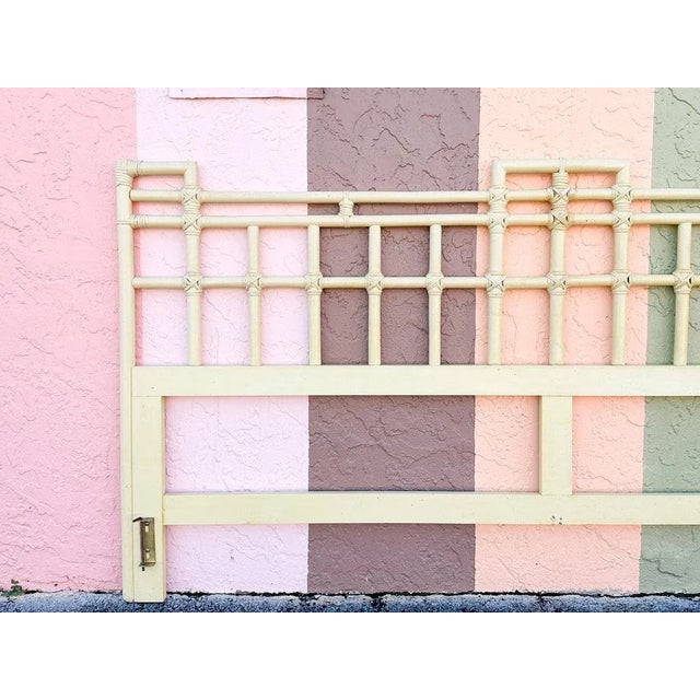 1970s 1970s Palm Beach Regency Ficks Reed Rattan King Headboard For Sale - Image 5 of 8