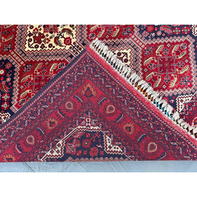 Fine Afghan Khal Mohammadi Biljik Wool Medallion Rug - 6'9" X 4'10" For Sale - Image 10 of 12