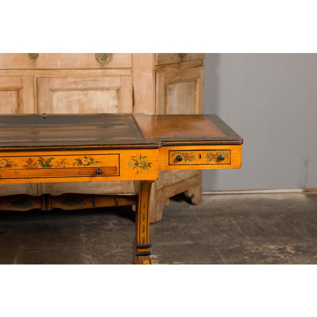 Wood English 19th Century Satinwood Table with Tilt Top Writing Area and Checkerboard For Sale - Image 7 of 12