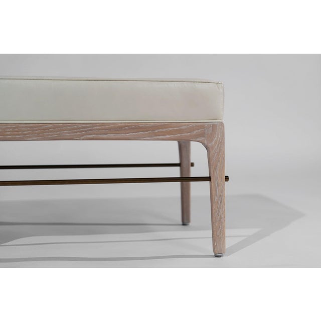 Carlos Solano-Granda Linear Bench in Limed Oak and Bronze Series 60 For Sale - Image 9 of 18