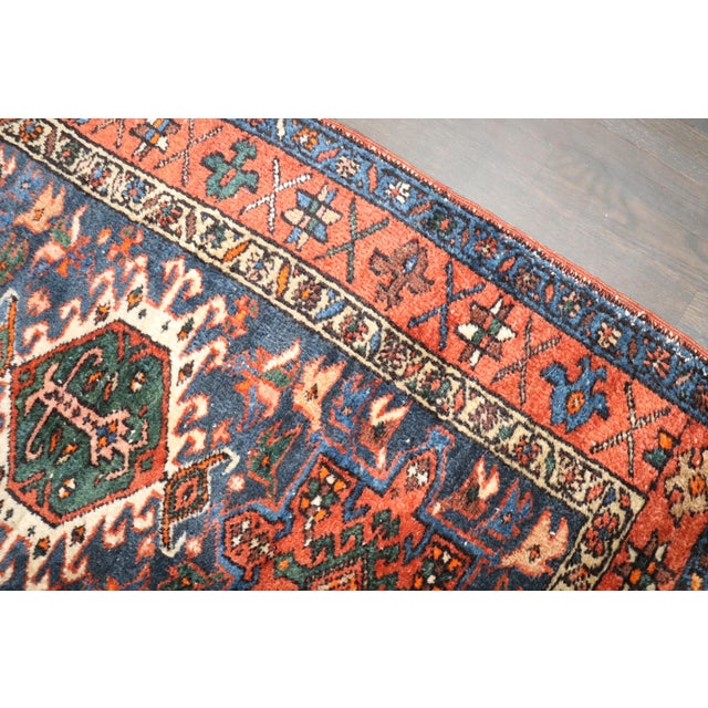 Chippendale Antique Zabihi Collection Persian Heriz Karadja Small Rug - 3' x 4'7" For Sale - Image 3 of 9