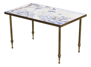 Vintage Coffee Table with Brass Frame, 1960s