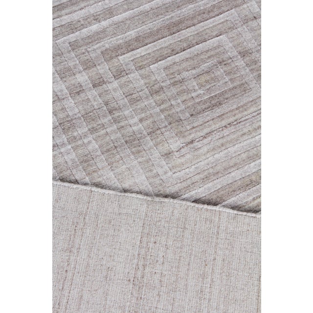 Beige Exquisite Rugs Chesterfield Hand Loom Bamboo Silk Light Beige - 10'x14' For Sale - Image 8 of 9