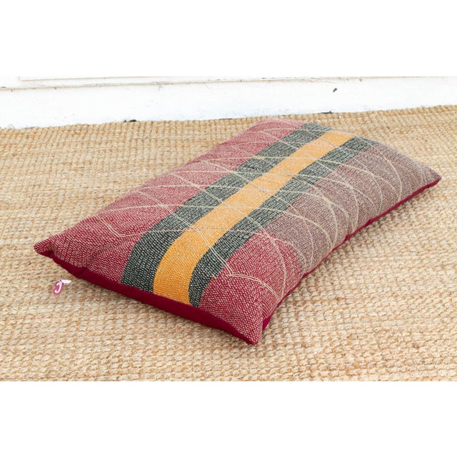 Boho Chic Antique Earthy Stripe Saami Floor Lounger For Sale - Image 3 of 8