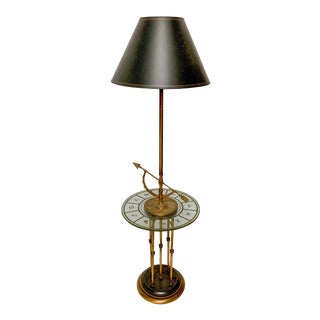Hollywood Regency Style Brass & Bronze Astrological Floor Lamp For Sale