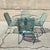 Vintage Woodard Style Wrought Iron Patio Dining Set with Round Pedestal Base Dining Table (No glass) & 4 Dining Armchairs...