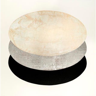 Rebecca Koury "Moon Shadow" Black Silver Moon Contemporary Abstract, Acrylic and Mixed Media on Canvas, Carmel California Art, Modern Art, 2026 For Sale