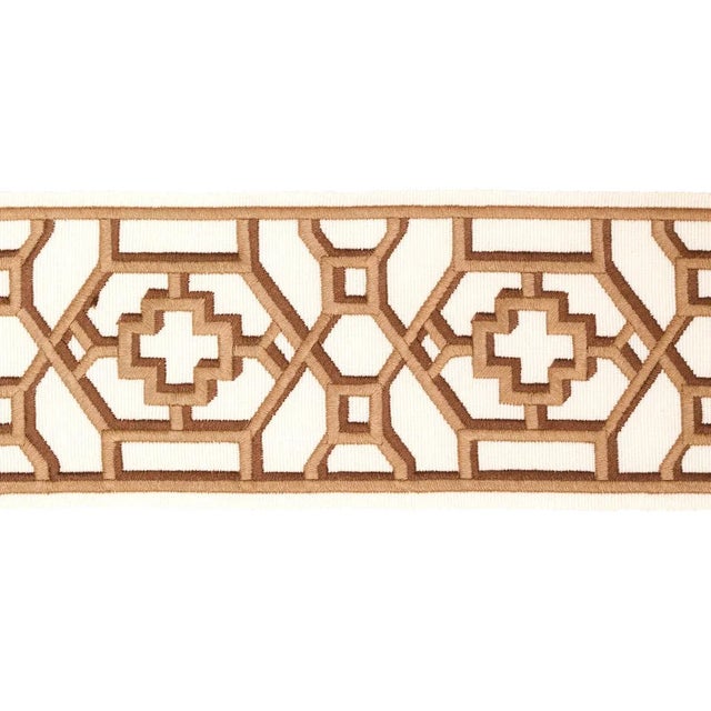 Schumacher Schumacher Zanzibar Trellis Tape in Camel For Sale - Image 4 of 4