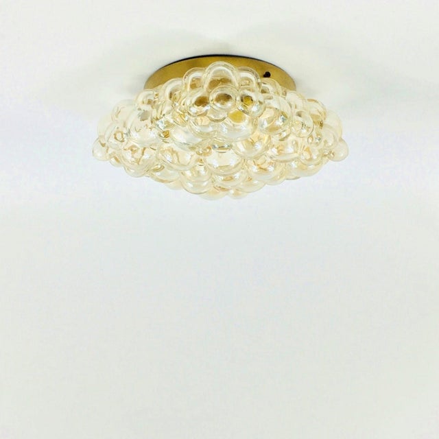 1960s Mid-Century Amber Bubble Glass Wall Light by Helena Tynell for Limburg, Germany, 1970s For Sale - Image 5 of 10