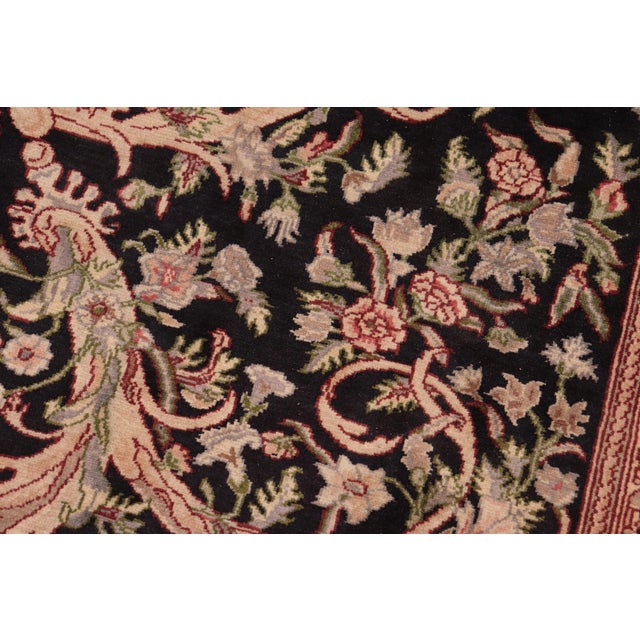 Shabby Chic Art Nouveau 1990's Tamour Pak-Persian Black/Beige Wool Rug - 8'0'' X 10'4'' For Sale - Image 3 of 9