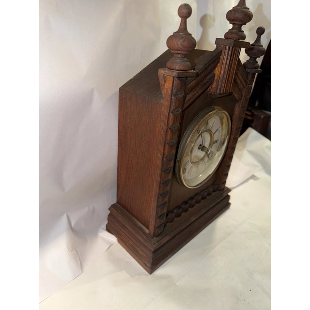Brown Antique Ansonia Mantel Clock -“Turkey” Model For Sale - Image 8 of 9