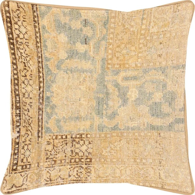 1940s Persian Melayer Pillow. Hand Sewn using fragments of Melayer carpets. Fiber fill. 523174