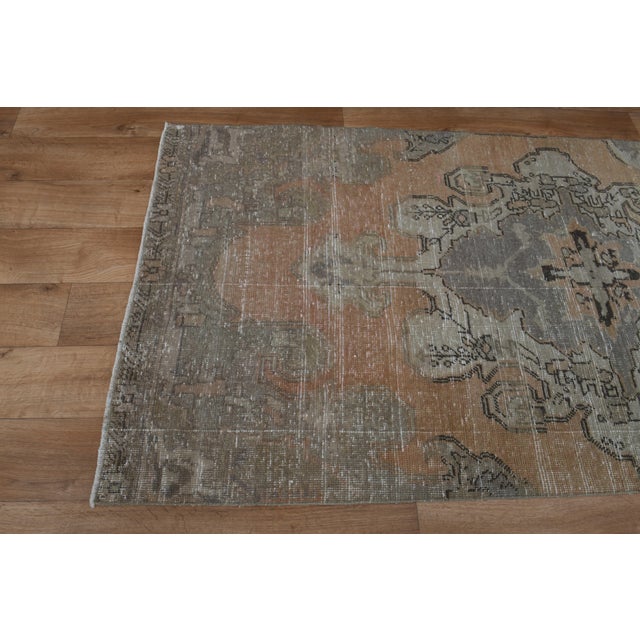 1970s Vintage Turkish Handmade Wool Cotton Orange Runner Rug For Sale In San Francisco - Image 6 of 11