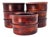 Mid-Century Hand Turned Solid Cherry Wood Bowl Set — Eight 7" Serving Bowls For Sale