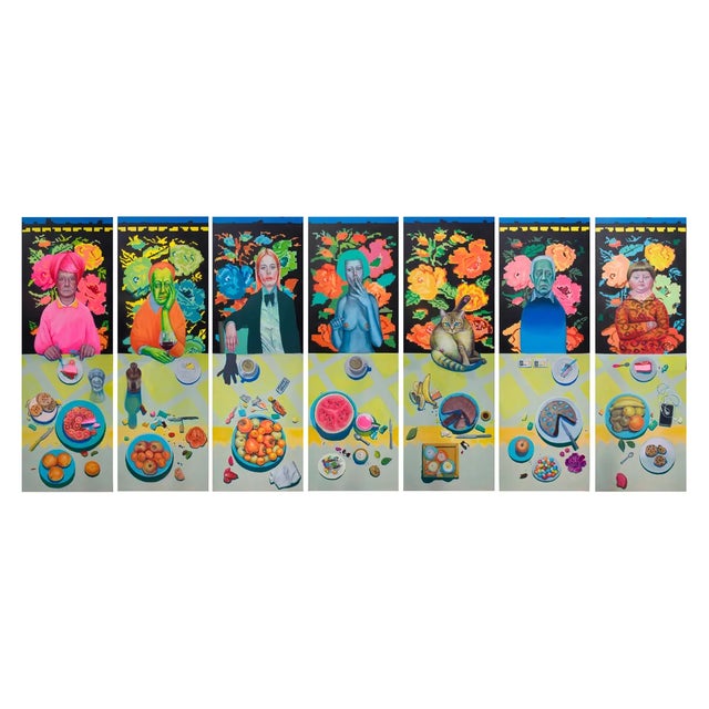 Natasha Lelenco, 7 Portraits and Still Lifes, 2023, Dibonds, Set of 7 For Sale