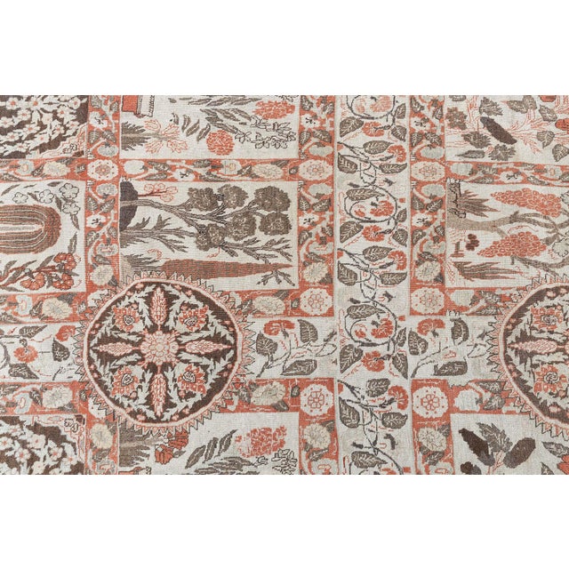 Beige Persian Tabriz Wool Rug with Garden Panel Motif For Sale - Image 8 of 9