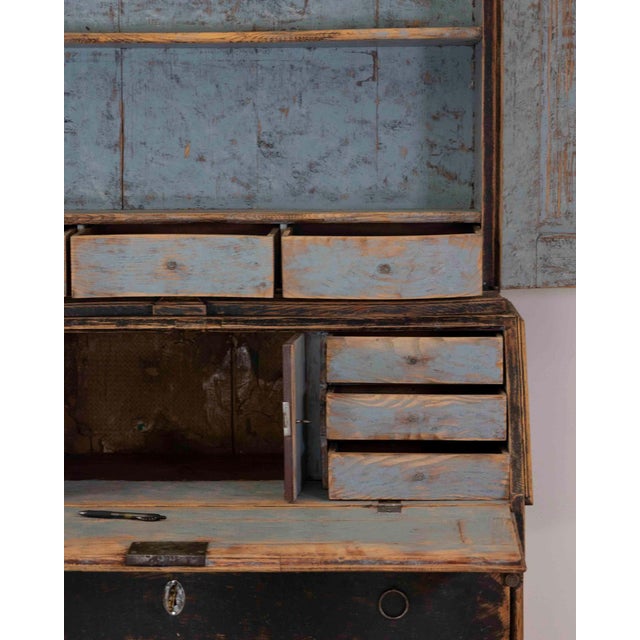 Danish 18th Century Bow-Fronted Rococo Secretary For Sale - Image 9 of 12