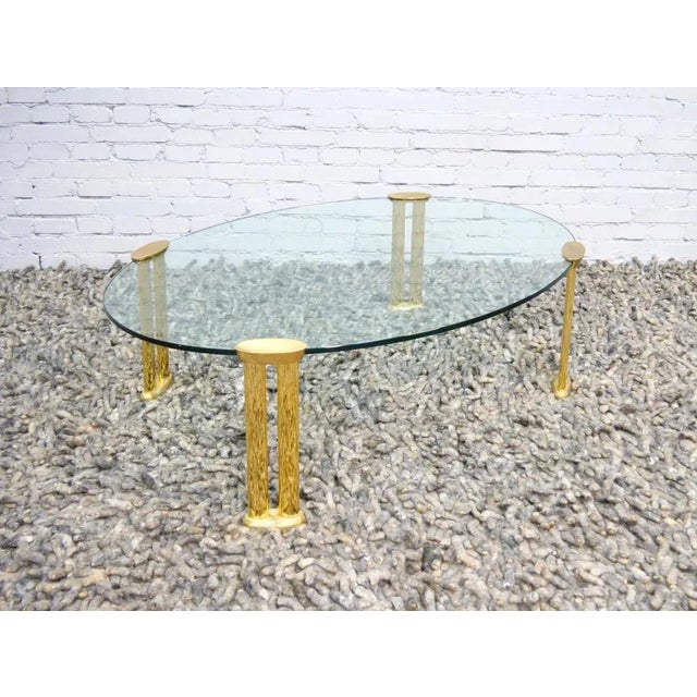 Italian Oval Table in Brass and Glass, 1970s For Sale - Image 4 of 15