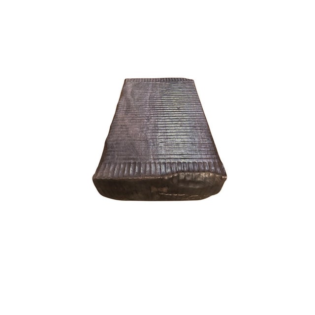 Wood Sculptural Solid Suar Wood Coffee Table With Espresso Burnt Finish For Sale - Image 7 of 9