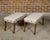 19th Century Pair of English Regency Mahogany Stools with Saber Legs and Custom Upholstery For Sale - Image 4 of 11