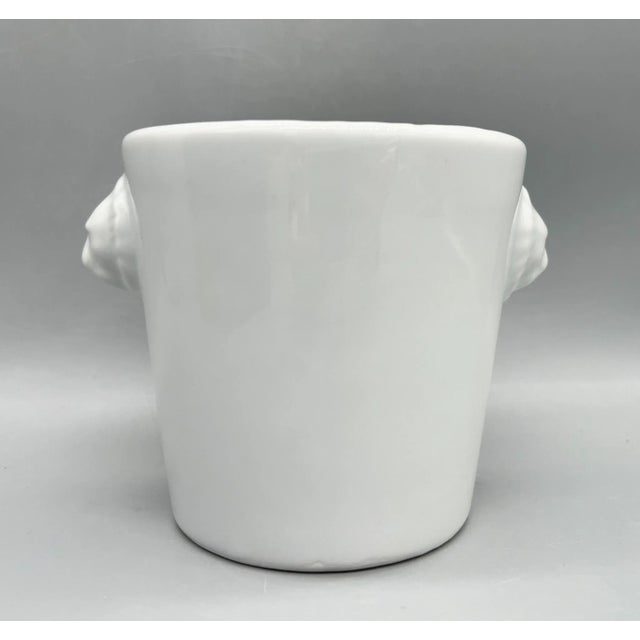 French Country 20th Century French Limoges White Porcelain Cachepot With Lion Heads For Sale - Image 3 of 9