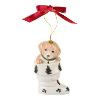 Spode Christmas Tree Puppy In Boot Ornament For Sale