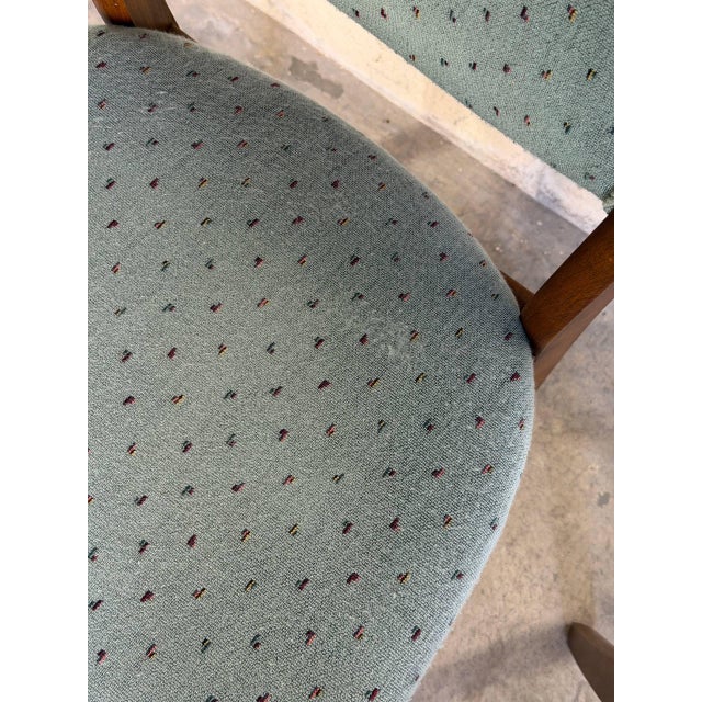 Vintage Danish Teak Dining Chairs Set of 2 Mid Century Modern Upholstered Chairs For Sale - Image 9 of 10
