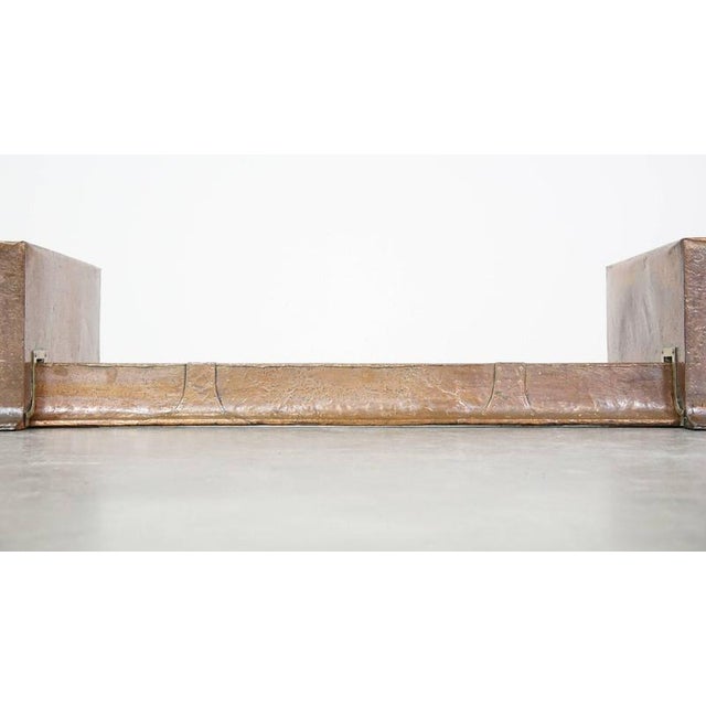Antique Copper Fireplace Sofa/Club Fender with Leather Seats & Storage Space For Sale - Image 4 of 18