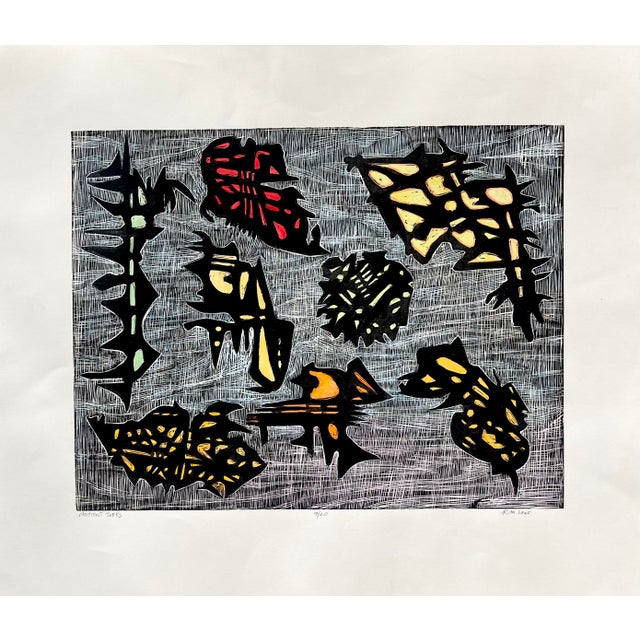 Ancient Junks Woodblock Print by Ruth Leaf For Sale - Image 4 of 6