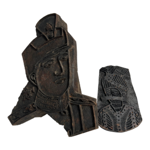 Vintage Carved Wooden Indian Textile Stamps- Set of 2