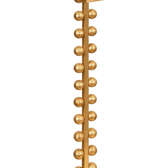 Worlds Away Matthew Izzo Home Foster Gold Leaf Drinks Table With Glass Top For Sale - Image 4 of 6