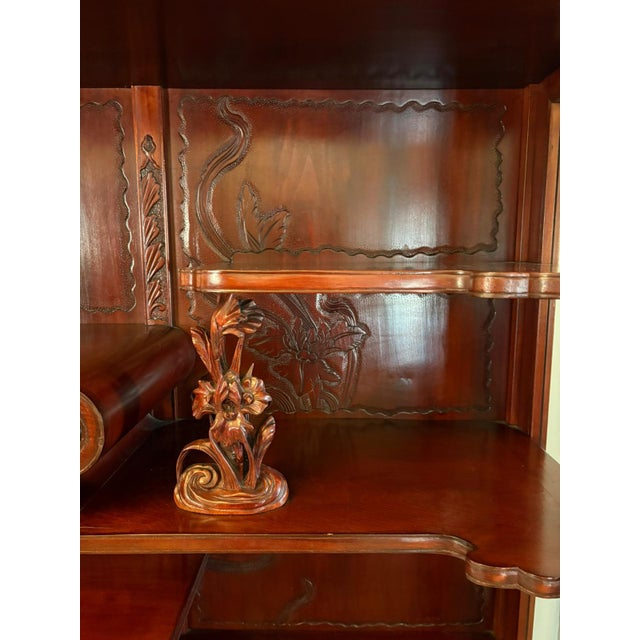 Brown Antique Japanese Red Lacquer Hardwood Display Cabinet, 1860 For Sale - Image 8 of 18