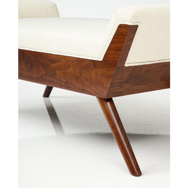 Modern Modernist Bench. Walnut For Sale - Image 3 of 6