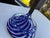 Royal Blue Vintage Johnathon Schmuck Signed Cobalt Blue Swirl Art Glass 94 Lid For Sale - Image 8 of 14