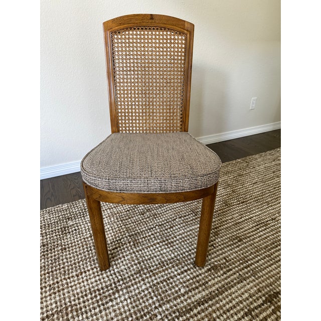 Campaign Mid-Century Drexel Accolade Cane Back Dining Side Chairs (Set of 4) For Sale - Image 3 of 6
