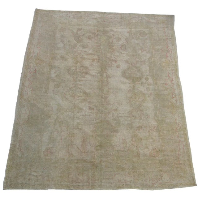 19th Century Antique Oushak Rug 14.10x10.7 For Sale - Image 5 of 5