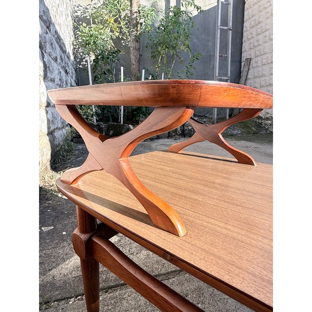 Brown Mid-Century Tiled Checkerboard Danish-Style Side Table by Reiss Furniture For Sale - Image 8 of 13