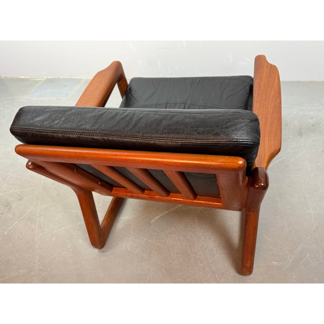 Mid-Century Teak Lounge Chairs with Black Leather Cushions attributed to Sven Ellekaer for Komfort, Denmark, 1970s, Set of 2 For Sale - Image 15 of 18