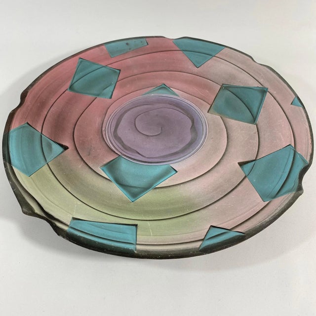 Ceramic Jim Kemp (1955-2013) Pottery Postmodern Ceramic Decorative Plate For Sale - Image 7 of 11