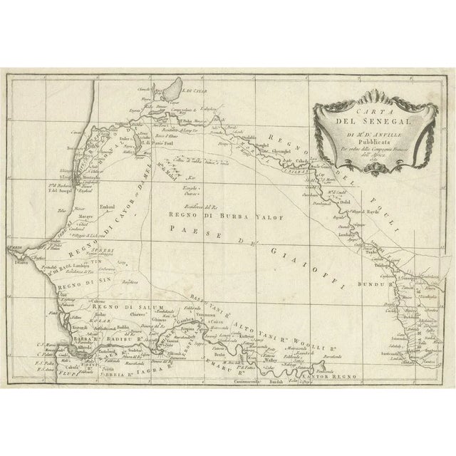 Antique Map of Senegal, West Africa, 1781 For Sale - Image 6 of 6
