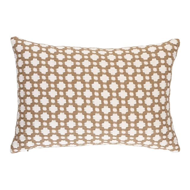 Schumacher x Celerie Kemble Betwixt Pillow 18" x 12" in Biscuit/Ivory For Sale